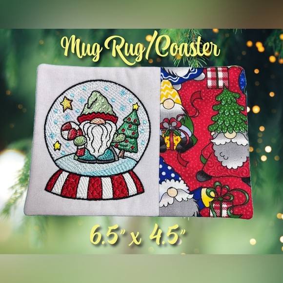 Hand Crafted Mug Rug Coaster Embroidered Cotton Fabric Padded Absorbs Liquid - Picture 4 of 9